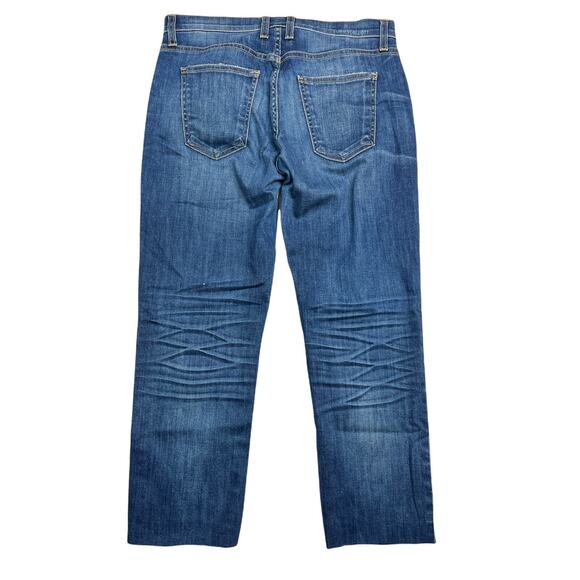 Current/Elliott The Fling Jeans Mid Rise Raw Cut Cropped Denim Blue Womens 0/25 - Picture 2 of 9